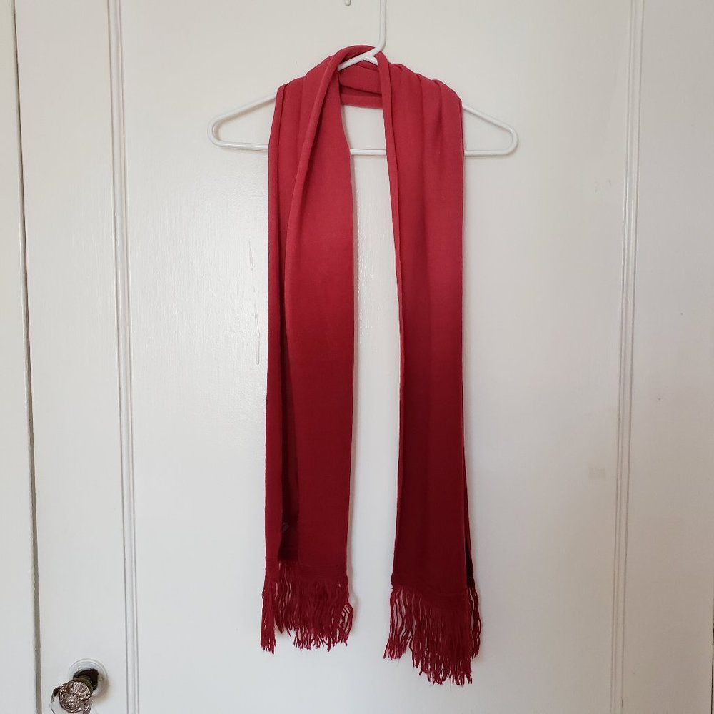 Vintage Y2K Pink Red Ombre Gradient Scarf Soft Knit Winter Wrap Old Navy Style